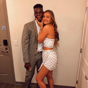 White beaded 2 piece